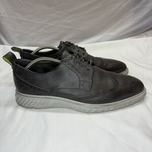 ECCO Men's St.1 Hybrid Lite Brogue Wingtip Oxford Magnet Grey Shoe Size 10